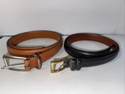 2 Cinturones de Cuero Coach Talla 38 Negro 3883 y Marrón Bronceado Británico 5901 Envío Gratis Foto 1 de 4