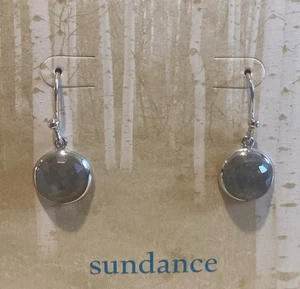 New Sundance Catalog Sterling Silver Earrings with Round Laboradorite Stones - Picture 1 of 3