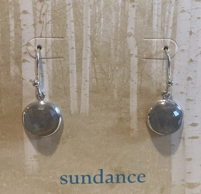 New Sundance Catalog Sterling Silver Earrings with Round Laboradorite Stones - Image 1 of 3