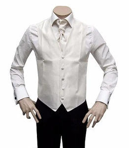 Herren Hochzeitsweste 3 teilig Gr.48 Creme Ivory - Bild 1 von 5
