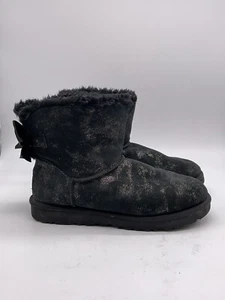 Botas UGG Mini Bailey Bow Glimmer para mujer talla 10 nuevas sin caja negras - Imagen 1 de 9