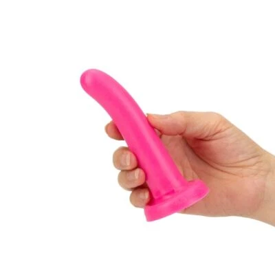 Consolador anal con correa punto G de silicona rosa accesorio Dong con ventosa Foto 1 de 4