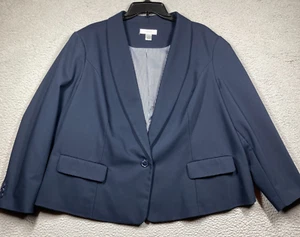 CJ Banks Blazer Jacke Damen Plus 2X Navy Blau Stretch Klassisch Büro - Bild 1 von 13