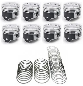 SILVOLITE Hypereutectic Flat Top Pistons/8+CAST Rings 1969-72 Ford 351W 030 bore - Picture 1 of 6