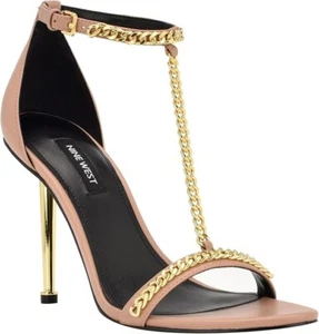 Nine West Women's Ropes Ankle Strap Stiletto Dress Sandals, Light Natural 6M - Picture 1 of 5