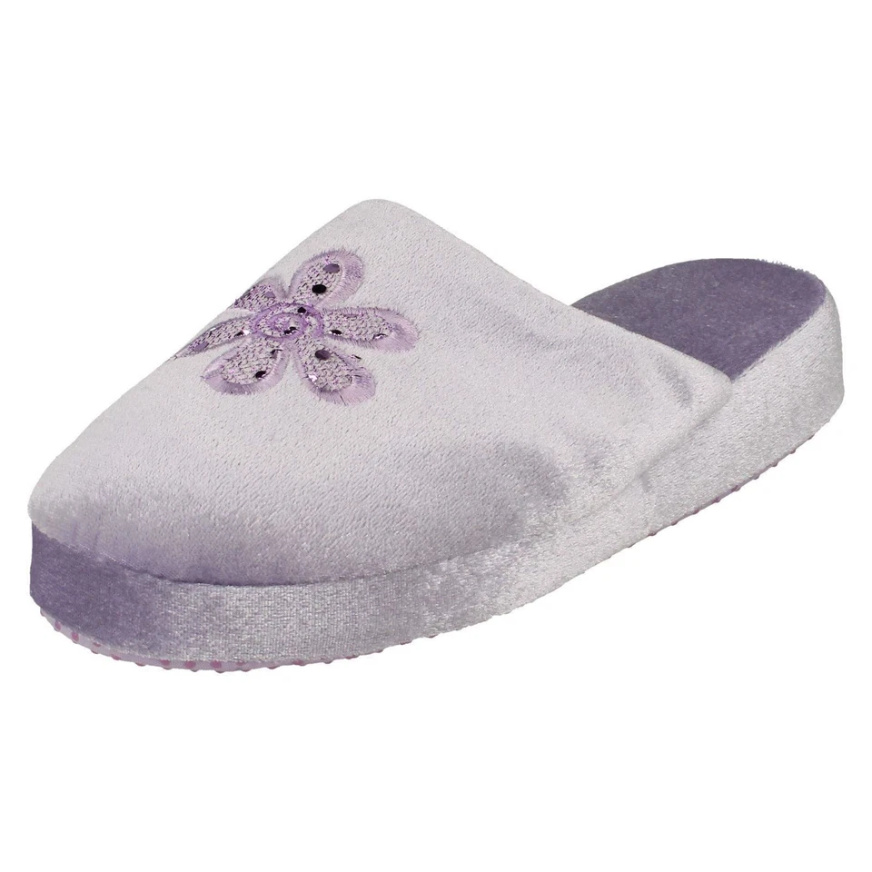 Mujer Spot On sin Cordones Detalle de Flor Textil Pantuflas 20RJ4686 - Imagen 1 de 1