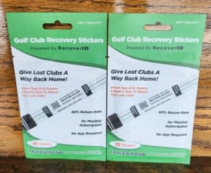 *LOT OF 2* Keysmart Recovery ID Stickers Golf Club 15 Stickers Per Pack - Picture 1 of 2