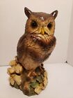 Vintage Orzeck Terrestone Great Horned Owl Statuette