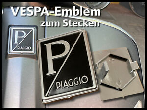 VESPA Emblem -SCHWARZ- Typenschild Kaskade Piaggio GTS GTV LX LX ... zum Stecken