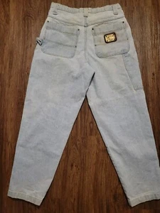 Vintage 90s Karl Kani Extra Baggy Jeans Light Wash Denim Hip Hop Sz 34 Oversized - Picture 1 of 16