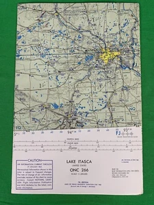Vintage Lake Itasca ONC 266 Aeronautical Aviation Chart Map, 6th Ed 1963 - Picture 1 of 3
