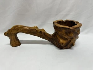 VTG Hand Carved Large Wooden Tobacco Pipe Cigar Decorative Ashtray 12.5” X 4.5” - Picture 1 of 11