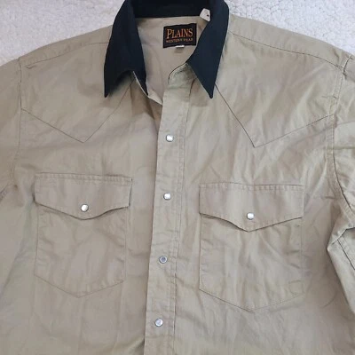 Camisa masculina Plains média pérola Snap Cowboy Ranch casual western wear - Imagem 1 de 4