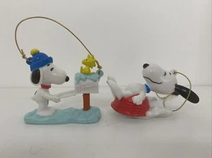 Vintage Snoopy Peanuts United Feature Syndicate Ornaments X2 1980s - Picture 1 of 8