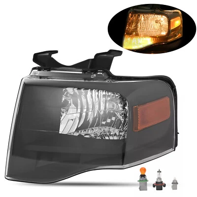 Black Headlight For Ford Expedition 2007-2014 Driver Side W/Bulbs #FO2502227 Foto 1 de 4