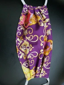 Cotton Face Mask Washable Princess Castle Purple Gold Gray Reversible Reusable  - Picture 1 of 2