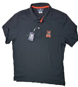 New Psycho Bunny Men Polo Shirt 7 XL Black 100% Pima Cotton Waverly Bunny Logo - Picture 1 of 10