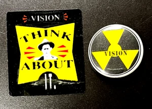 VISION STICKER AND BUTTON BMX VSW Vision Street Wear Hutch Haro Redline Skyway - Picture 1 of 2