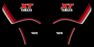 YAMAHA XT 125 1982 - Kit carrosserie Sticker decals - XT125 - 82 Black - noir - Photo 1/2