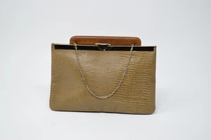 Vintage Women Size S Brown Leather Clutch - Picture 1 of 7