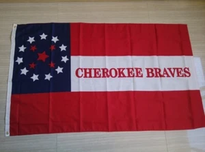Histórico Cherokee Braves General Stand Watie Flag 3' x 5' Poli Nuevo en Paquete - Imagen 1 de 2