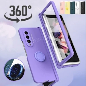 Für Samsung Galaxy Z Fold5 Fold4 3 Bumper Gehärtetes Glas Ring Handy Case Cover - Picture 1 of 17