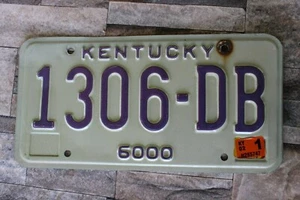 KENTUCKY TRUCK LICENSE PLATE PURPLE LETTERING 6000 1306-DB  - Picture 1 of 1