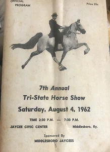Jaycees Middlesboro, Ky. 7. Tri-State Horse Show August 1962 offizielles Programm - Bild 1 von 12