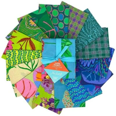 Kaffe Fassett February 2025Cool Fat Quarter Bundle for Free Spirit Fabrics 15pcs