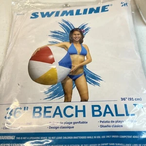 Swimline PISCINA BEACH BALL 36" GONFIABILE #90036 NUOVO CON SCATOLA giocattolo estivo - Foto 1 di 2
