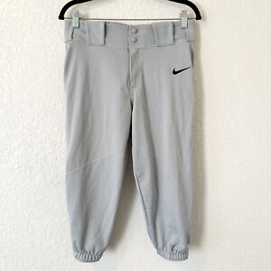 Nike Men's Pro Vapor High Cropped Capri Baseball Pants in Grey Size S NWT
