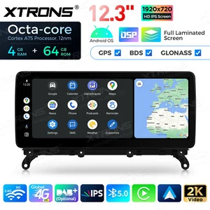 8-Core Android 14 4+64GB Car GPS Stereo 4G WiFi Navi For BMW X3 F25 X4 F26 12.3" - Picture 1 of 16