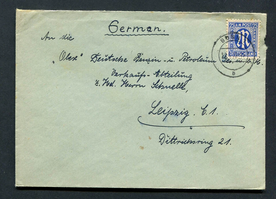 Alemania - AMG: Valiosa cubierta escasa de 1946 - Bonn 1 - usada Foto 1 de 1