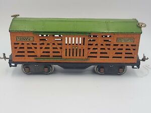Lionel Standard Gauge #513 Livestock Cattle Freight Train Car Green/Orange 