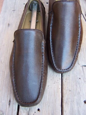 VINCE CAMUTO Mens Casual Dress Shoes Brown Leather Slip On Driver Loafer Sz 8.5M - Image 1 of 4