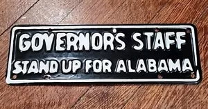 Insegna Vintage Wallace Governatori Staff Stand Up For Alabama Liscense Plate anni 60 - Foto 1 di 7