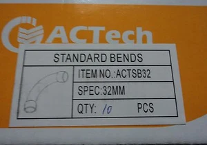 32MM SOLID ELBOW GREY 90 DEGREE, 32MM BEND PVC ELECTRICAL CONDUIT X 10 - Picture 1 of 2