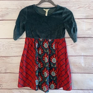 Matilda Jane Girls Dress In The Spirit Holiday Size 10 Green Red Christmas B10 - Picture 1 of 9
