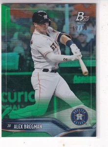 2021 Bowman Platinum #87 Alex Bregman Green #/99 - Picture 1 of 2