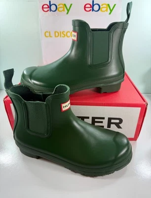 Botas de lluvia al tobillo Chelsea originales Hunter para mujer - verdes - ENVÍO GRATUITO Foto 1 de 4