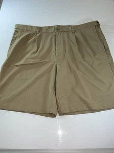 Haggar Cool 18 Pro Golfshorts Herren 44 hellbraun vorne flach Eingrifftasche Polyester - Bild 1 von 18