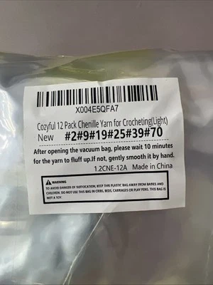 Cozyful 12 Pack Chenille Yarn for Crocheting - Image 1 of 2