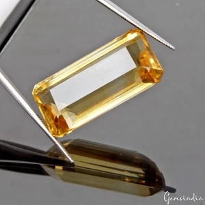 AAA-Qualität 36,70 ct natürlicher Citrin gelber Smaragdschliff unbehandelt Brasilien Edelstein - Bild 1 von 12