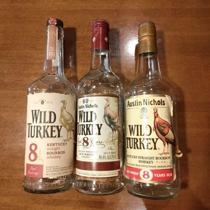 Wild Turkey 8 Jahre alter Bourbon Whiskey Leerflasche 750 ml gebraucht aus Japan - Bild 1 von 5