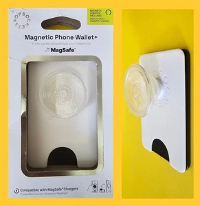 PopSockets MagSafe PopWallet magnético + billetera para teléfono y agarre iPhone - blanco/transparente - Imagen 1 de 3