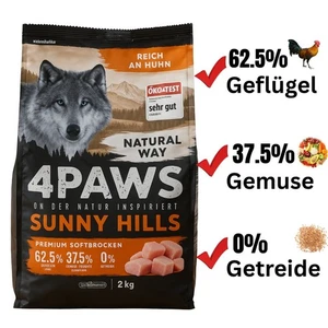 4x 2Kg 4 PAWS Hundetrockenfutter Huhn Vorratspack - Bild 1 von 4
