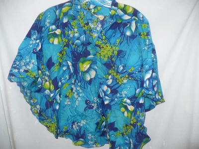 夏威夷图案涤纶衬衫高领披肩风格 L — 第 1/2 张图片