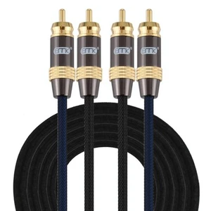 EMK 2 x RCA maschio a 2 x RCA maschio placcato in oro Connettore Cavo audio coas - Foto 1 di 1