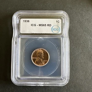 1936 P Lincoln Wheat Cent ICG MS65 RD. Combine Shipping. - Picture 1 of 3