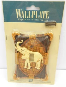 1J Figi Wallplate Bamboo Elephant Asian Tiki Motif New In Package - Picture 1 of 2